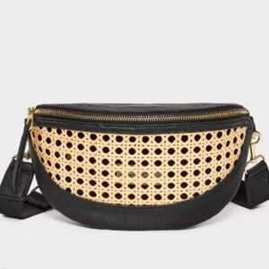 Elegant Black and Tan Crossbody Bag